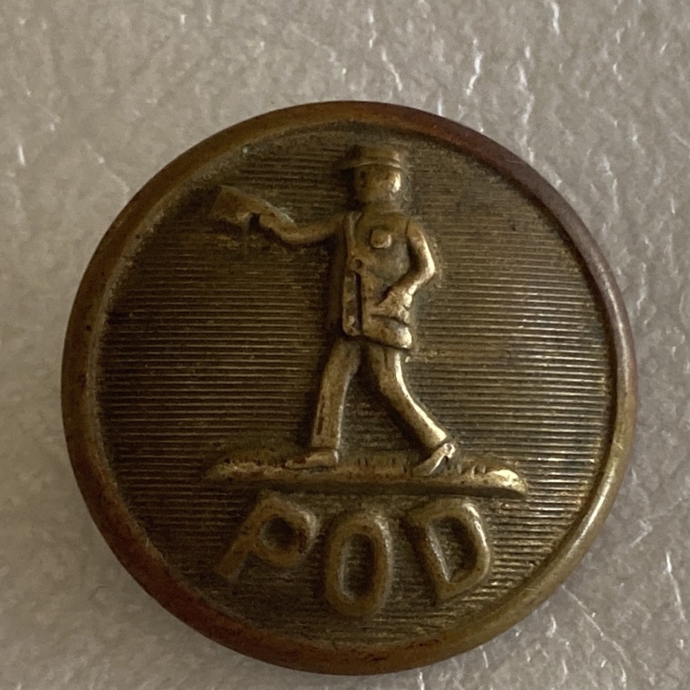 Antique U.S. Post Office Department Uniform Button – P.O.D. – Superior Quality –